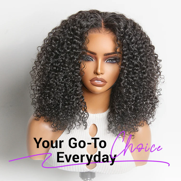 Beginner Friendly 220% Density Glueless 5x5 Closure Pre-Cut Lace Afro Curly Wig Flexi-Fit Drawstring Cap - Image 3
