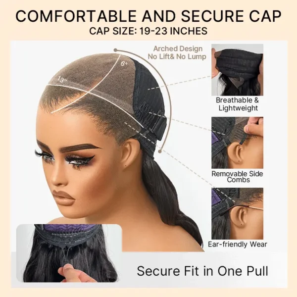 TRILL 200% / 250% Density Loose Wave Glueless Ear-to-ear 13x4 / 13x6 HD Lace Front Wig Pre-Cut Lace Flexi-Fit Drawstring Cap