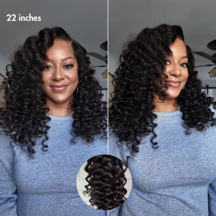 TRILL All-Day Comfort Wig 180% Density Bouncy Wand Curly 7x6 Closure HD Glueless Wig Pre-Cut Lace - Image 2