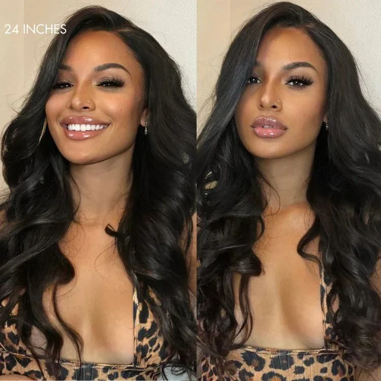 Honey Blonde Highlight / Black Loose Body Wave Glueless 13x4 Lace Front Wig - Image 8