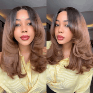 Ombre Color Layered Butterfly Haircut Glueless 6×5 HD Lace Wig Blunt Cut Ends Pre Style 200% Density
