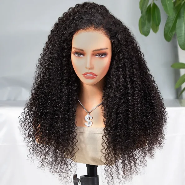 Jerry Curly Wig 13×6 Invisible HD Lace Front Human Hair Wigs Pre Plucked & Bleached - Image 2