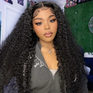 Jerry Curly Wig 13×6 Invisible HD Lace Front Human Hair Wigs Pre Plucked & Bleached