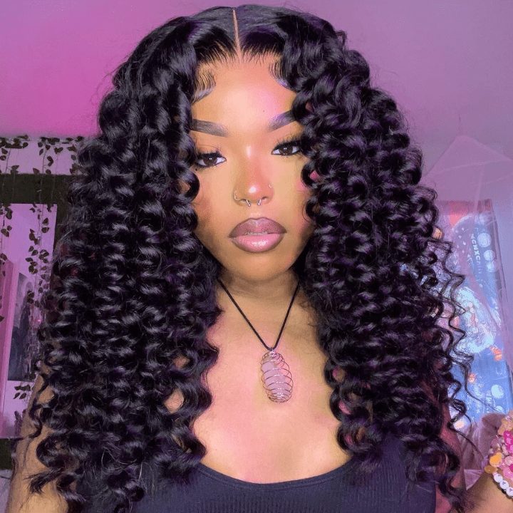 Spiral Deep Curl Fluffy Style Glueless Human Hair Wig Pre Bleached & Plucked Pull Go Drawstring - Image 6
