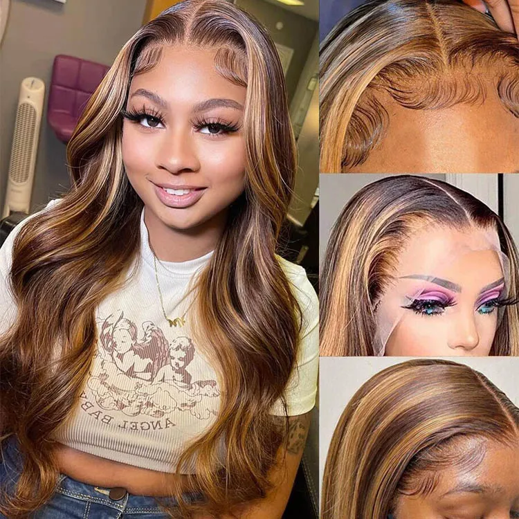 4/27 Highlight Honey Blonde Color Body Wave 6×5 Wear Go 13×4 HD Glueless Lace Frontal Wig - Image 8