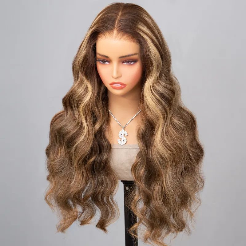 4/27 Highlight Honey Blonde Color Body Wave 6×5 Wear Go 13×4 HD Glueless Lace Frontal Wig - Image 4