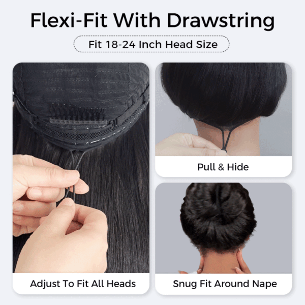 Spiral Deep Curl Fluffy Style Glueless Human Hair Wig Pre Bleached & Plucked Pull Go Drawstring