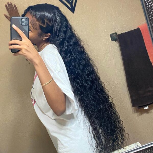 Long inches Wig Water Wave 6×5 13×4 Lace Frontal Wig Human Hair Wigs 26-36 Inches